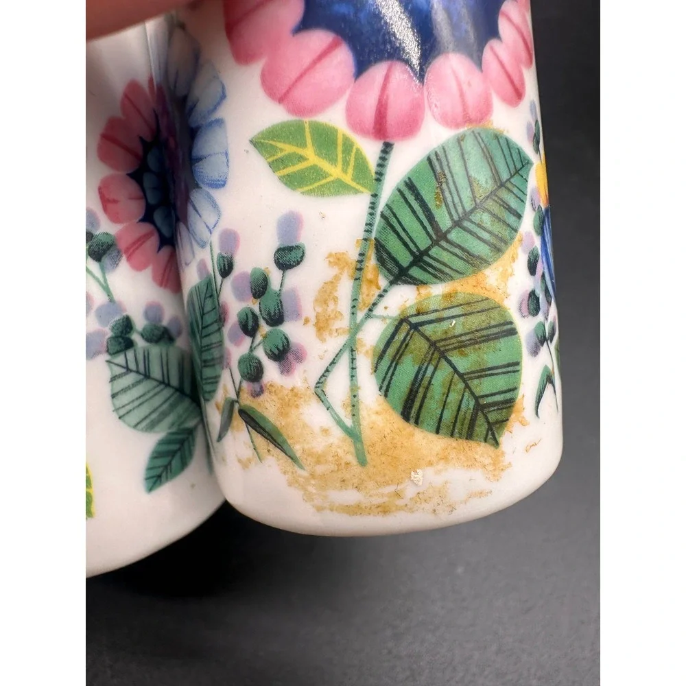 Gerold Porzellan Tettau Bavaria Salt Pepper Shakers West Germany Floral Ceramic